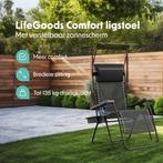 2dekans | LifeGoods Opvouwbare Tuinstoel - Verstelbaar, Huis en Inrichting, Ophalen of Verzenden, Zo goed als nieuw, Zwart