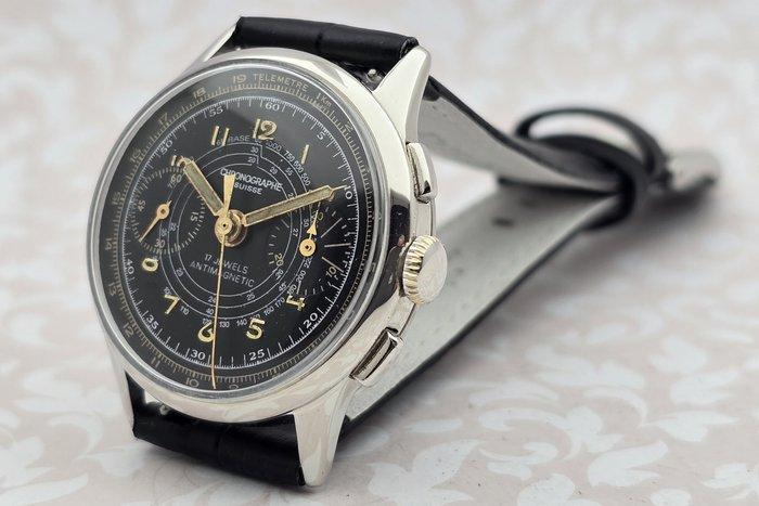 Chronographe Suisse - Cal. Landeron 51 - Zonder Minimumprijs, Sieraden, Tassen en Uiterlijk, Horloges | Heren