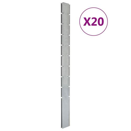 vidaXL Schuttingpalen 20 st 240 cm gegalvaniseerd staal, Tuin en Terras, Palen, Balken en Planken, Nieuw, Verzenden