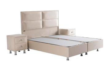 Opberg Boxspring Magnum – Beige Velvet (Zonder Matras) - beschikbaar voor biedingen