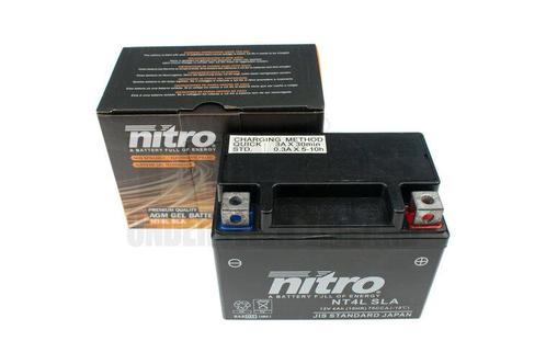 Accu 12V Nitro NT4L-SLA 4AH gel E-start modellen, Fietsen en Brommers, Brommeronderdelen | Algemeen, Nieuw, Verzenden