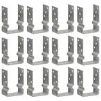 vidaXL Hekankers 12 stuks Zilver 10x6x15 cm Gegalvaniseerd, Doe-het-zelf en Verbouw, IJzerwaren en Bevestigingsmiddelen, Verzenden