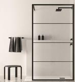 Douchewand 90 x 200 cm – 8 mm Nano Glas – Zwart Raster –, Ophalen of Verzenden, Nieuw, Glas, Bad