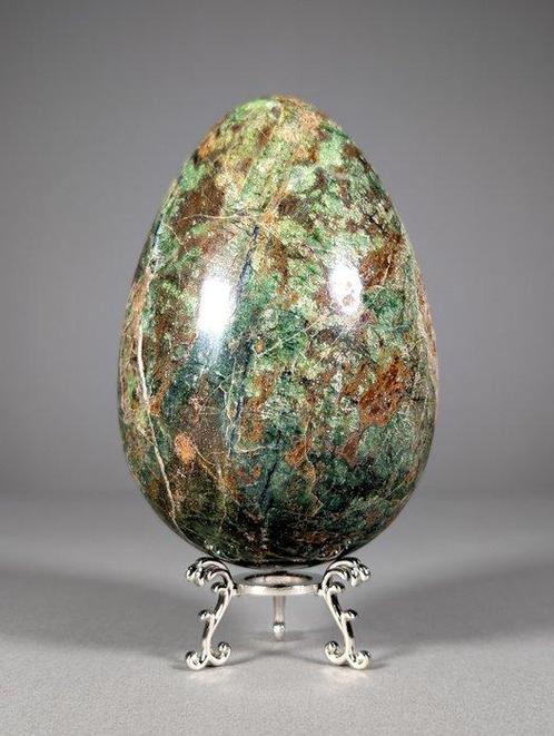 Chrysoprase Ei - Hoogte: 14 cm - Breedte: 9.5 cm- 1.47 kg, Verzamelen, Mineralen en Fossielen