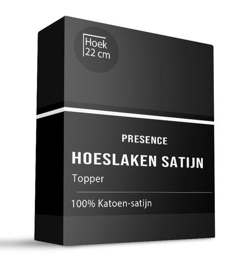 Dekbed Discounter Topper Hoeslaken - Satijn - Zwart 90 x, Huis en Inrichting, Slaapkamer | Beddengoed, Hoeslaken of Sloop, Zwart