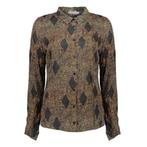 03692-20 - Blouse AOP satin -  brown/sand combi, Kleding | Dames, Ophalen of Verzenden, Nieuw