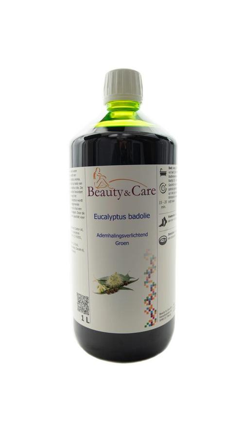Beauty & Care Eucalyptus badolie 1 L.  new, Huis en Inrichting, Badkamer | Badtextiel en Accessoires, Overige typen, Wit, Nieuw