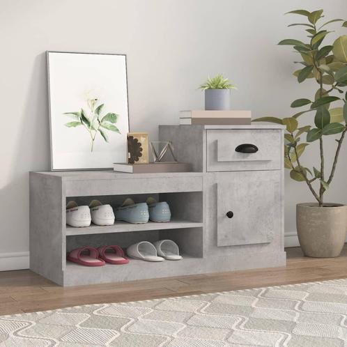 vidaXL Schoenenkast 100x42x60 cm bewerkt hout betongrijs, Huis en Inrichting, Kasten | Schoenenrekken, Nieuw, Verzenden