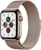 Apple Watch Series 5 44 mm roestvrij stalen kast goud op, Telecommunicatie, Verzenden, Zo goed als nieuw