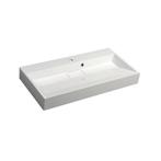 Wastafel Sapho Amur Rechthoek 90x46x12.5 cm Cast Marble Wit, Ophalen of Verzenden, Nieuw, Overige typen