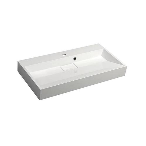 Wastafel Sapho Amur Rechthoek 90x46x12.5 cm Cast Marble Wit, Doe-het-zelf en Verbouw, Sanitair, Overige typen, Nieuw, Ophalen of Verzenden