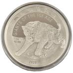 Ghana Giants of the Ice Age 1 kg 2020 Sabre Tooth Cat, Verzenden, Overige landen, Losse munt, Zilver