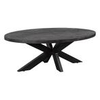 Salontafel Mangohout Ovaal Oscar Zwart 130x70, Huis en Inrichting, Tafels | Salontafels, 100 tot 150 cm, Verzenden, Nieuw, 50 tot 100 cm