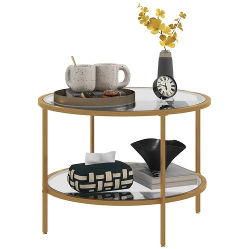 TRUUSK Bijzettafel Met Opbergruimte - Stalen Frame - Ø60 x 4, Huis en Inrichting, Tafels | Bijzettafels, Nieuw, Verzenden