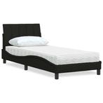 vidaXL Bed met matras Hanko stof zwart 90x200 cm, Huis en Inrichting, Slaapkamer | Bedden, 90 cm, Eenpersoons, Verzenden, Zwart