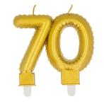 Gouden Kaars 70 Jaar 8cm, Verzenden, Nieuw