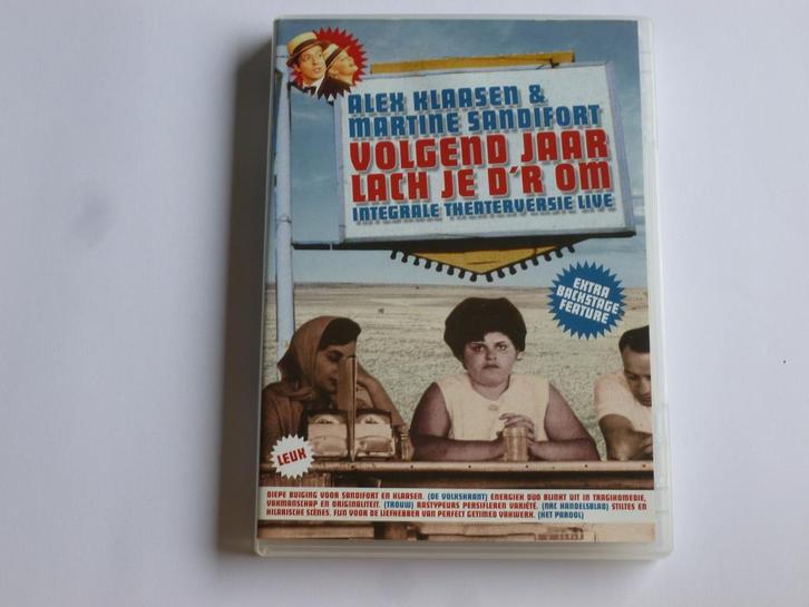 Alex Klaasen & Martine Sandifort - Volgend jaar lach je dr, Cd's en Dvd's, Dvd's | Cabaret en Sketches, Zo goed als nieuw, Verzenden