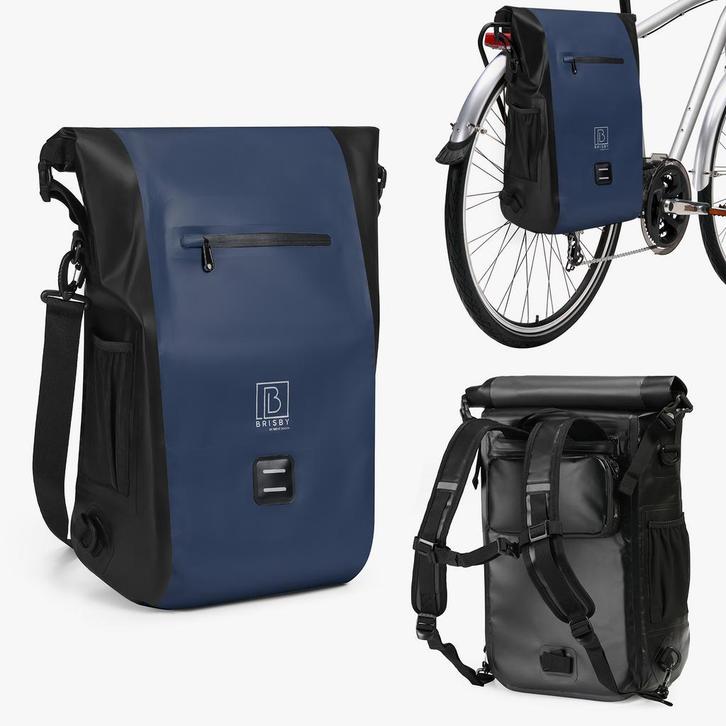 Brisby 20-26 Liter 3 in 1 Waterdichte Rolltop Fietstas, Fietsen en Brommers, Fietsaccessoires | Fietstassen, Nieuw, Ophalen of Verzenden