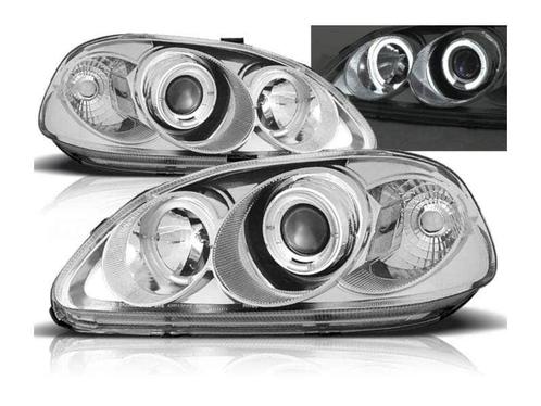 Angel Eyes koplampen Chrome geschikt voor Honda Civic, Auto-onderdelen, Verlichting, Nieuw, Honda, Verzenden