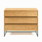 *WOONWINKEL* Kave Home Taiana Brede Ladekast Eiken Met Metal, Huis en Inrichting, Verzenden, Nieuw