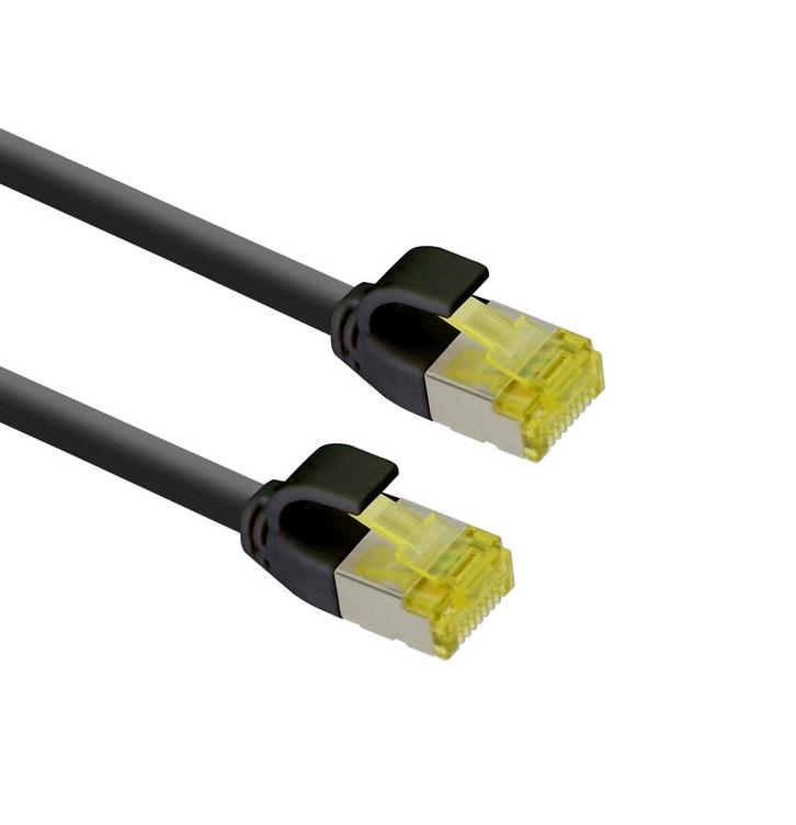 Ultra slim Patchkabel S/FTP Cat 6A zwart  1 M, Computers en Software, Pc- en Netwerkkabels, Nieuw, Ophalen of Verzenden