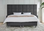 ACTIE! Boxspring Napoli 180 200 Antraciet, Nieuw, Grijs, 180 cm, Modern