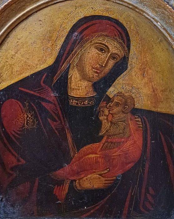 Scuola Veneto - Cretese (XVII) - La Madonna del latte, Antiek en Kunst, Kunst | Schilderijen | Klassiek