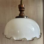 Plafondlamp - Beuken - Hanglamp met opaline kap, Antiek en Kunst, Curiosa en Brocante