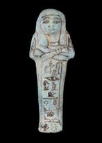 Oude Egypte, Nieuwe rijk Faience Shabti met hiërogliefische, Antiek en Kunst