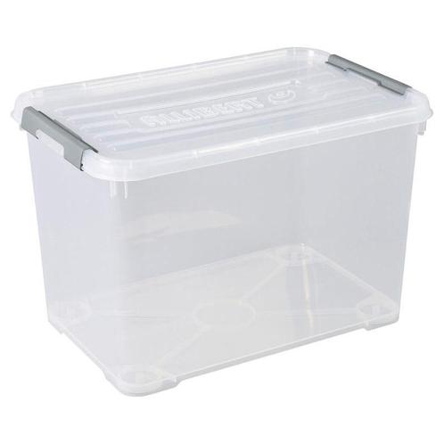 Curver Handy+ opbergbox 65 liter transparant met clipdeksel, Huis en Inrichting, Woonaccessoires | Prullenbakken, Nieuw, 40 liter of meer