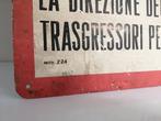 Reclamebord - Verboden - Industriële - jaren 1970