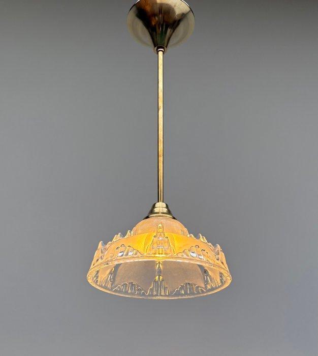 Plafondlamp - Glas, Messing - Hanglamp gemaakt van messing, Antiek en Kunst, Kunst | Designobjecten