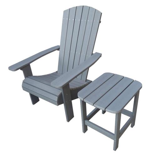 Onderhoudsvrije tuinset - Belize - Grijs - Kunststof, Tuin en Terras, Tuinsets en Loungesets, Tuinset, Bijzettafel, Stoel, Nieuw