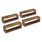 Wandplank Fagernes set van 4 59x14,5x17 cm houtkleurig, Huis en Inrichting, Woonaccessoires | Wandplanken en Boekenplanken, Nieuw