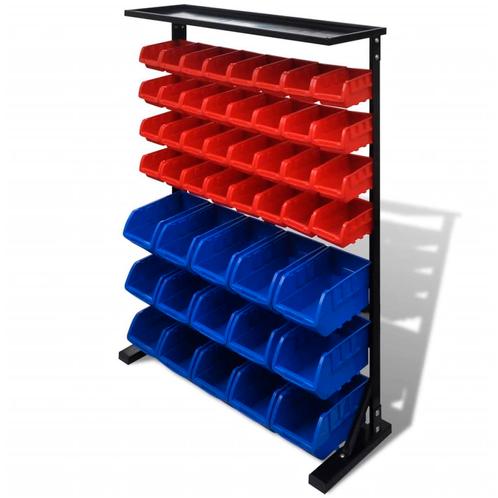 vidaXL Garage opbergrek (Blauw en Rood), Doe-het-zelf en Verbouw, Gereedschapskisten, Nieuw, Verzenden