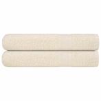 vidaXL Handdoeken 2 st FROGN 100x200 cm 100% katoen crème, Verzenden, Nieuw