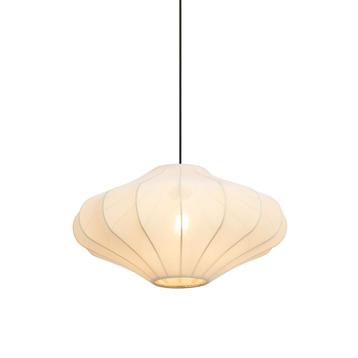 Japandi hanglamp beige met stoffen kap 50cm - Plu beschikbaar voor biedingen