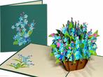 Boeket bloemen Vergeet-mij-nietjes pop-up wenskaart, Verzenden, Nieuw