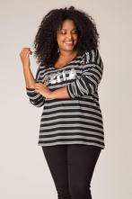 Shirt Ivy Bella streep zilveren teks Maat:, Kleding | Dames, Verzenden, Nieuw, Overige kleuren