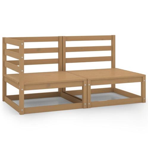 vidaXL 2-delige Loungeset massief grenenhout honingbruin, Tuin en Terras, Tuinsets en Loungesets, Loungeset, Nieuw, Verzenden