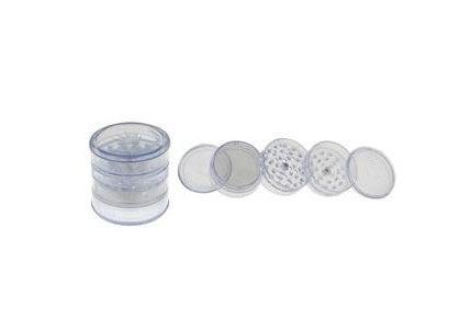 Kruidengrinder Plastic - Ø60 mm (5-delig)  Transparant, Verzamelen, Rookartikelen, Aanstekers en Luciferdoosjes, Nieuw, Ophalen of Verzenden