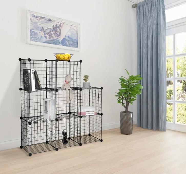 Nieuwe Stellingkast Zwart Draadstaal – Modulair Opbergrek, Huis en Inrichting, Kasten | Stellingkasten, Nieuw, Verzenden