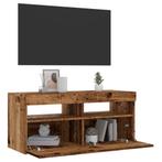 vidaXL Tv-meubel met LED 90x35x40 cm bewerkt hout oud hout, Huis en Inrichting, Kasten | Televisiemeubels, Verzenden, Nieuw, Overige houtsoorten