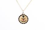 Halsketting - 18 karaat Geel goud -  0.06ct. tw. Robijn, Sieraden, Tassen en Uiterlijk, Kettingen, Nieuw
