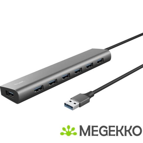 Trust Halyx 7-Port Mini USB Hub Aluminium, Computers en Software, USB Sticks, Nieuw, Verzenden