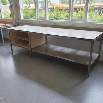 Trespa RVS werkbank / werktafel - 88x300x95 cm beschikbaar voor biedingen