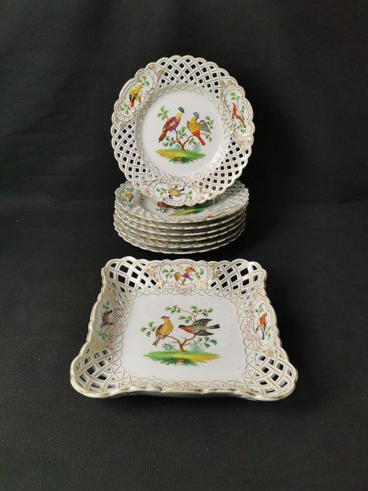 Meissen - 8 piatti - Rappresentazioni di uccelli esotici, Antiek en Kunst, Antiek | Glas en Kristal