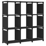 vidaXL Kast met 9 vakken 103x30x107,5 cm stof zwart, Huis en Inrichting, Kasten | Boekenkasten, Verzenden, Nieuw