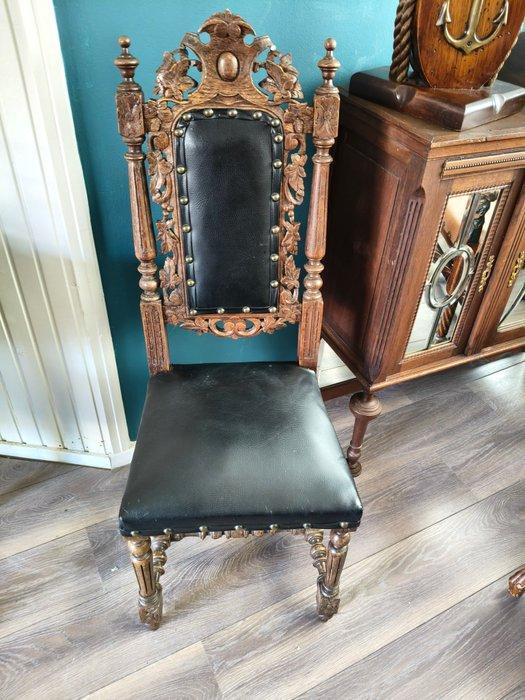 Bijzetstoel - Eik - Neo- Renaissance stoel, Antiek en Kunst, Antiek | Overige Antiek