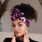 Afrikaanse  Paars / witte Flower hoofddoek - headwrap, Kleding | Dames, Ophalen of Verzenden, Nieuw